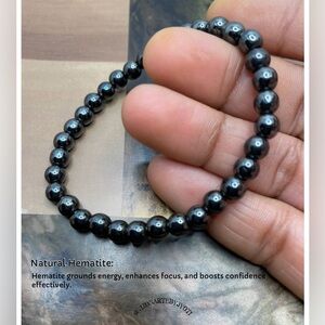 Natural gemstone Bracelet Hematite, stretchable fits all wrist sizes